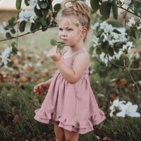 Váy 2 dây hở lưng cho bé