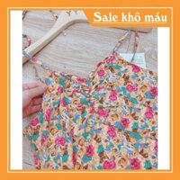 VÁY 2 DÂY HOA CÚC TRẮNG - HỒNG ĐỎ NHÚN NGỰC - Đầm Nữ ANHStore