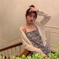 VÁY 2 DÂY HOA NHÍ XANH VÀNG HOT - VÁY VÀNG VINTAGE HOA CÚC MÀU PASTEL - Lisa.m.Store