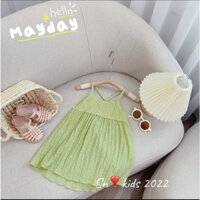 Váy 2 dây lượn sóng thun xốp cho bé siêu dễ thương