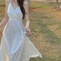 Váy 2 dây maxi đi biển thắt nơ sau lưng điệu đà quyến rũ