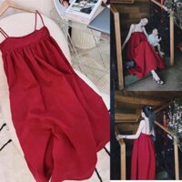váy 2 dây ôm ngực dáng dài, đầm maxi đi biển bầu bí phom rộng nhiều màu