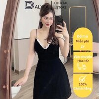 Váy 2 Dây Ren Nhung Thời Trang Cao Cấp DALYFA Váy 2 Dây Ren Body CD186