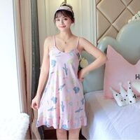 Váy 2 dây, váy mặc nhà họa tiết xinh mát mẻ V37 - xl