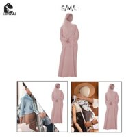 Váy Abaya có mũ trùm đầu có khăn trùm đầu dài tay Váy thanh lịch