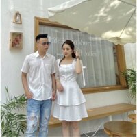 Váy áo trắng, set đồ đôi màu trắng đẹp, phong cách lãng mạn, ngọt ngào