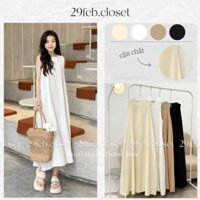 Váy ba lỗ đũi gân 2 lớp dáng xòe dài - Glucozo.art - V85