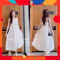 VÁY BABYDOLL 2 DÂY DÁNG MAXI SUÔNG XÒE - ĐẦM 3 TẦNG TRẮNG 2S ULZZANG [sập sàn]