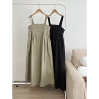 Váy babydoll 2 dây maxi dáng xòe đi biển du lịch dễ thương cute Đầm bầu dáng dài 2s không tay xinh xắn T542G