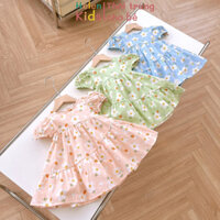Váy babydoll Bé Gái Helen Kids Váy Tùng Lượn Tay Bồng Cho Bé Op1154