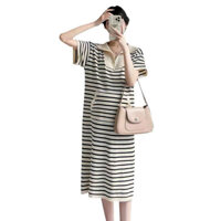 Váy babydoll , đầm bầu thiết kế cổ sơ mi chất liệu vải len dáng chuẩn sịn xò cho chị em