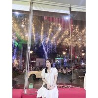 Váy babydoll trắng ảnh thật