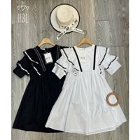 Váy Babydoll trắng đen siêu xinh