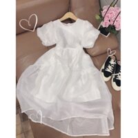 Váy babydoll trắng form dài