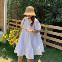 VÁY BABYDOLL TRẮNG XOÈ HAI TẦNG - MÃ HLE047