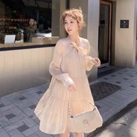 Váy Babydoll voan nơ cổ(Kèm ảnh thật)