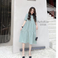 Váy bầu babydoll màu xanh [VB50] đủ 3 size từ 45-75kg