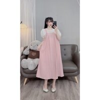 Váy bầu Bigsize chất đũi tơ giả yếm đủ size từ 45-100kg