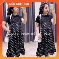 Váy bầu chấm bi chân đuôi cá