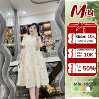 Váy bầu công sở MiuStore , đầm bầu xinh dáng babydoll họa tiết trái tim nhiều màu sắc xinh xắn đáng yêu