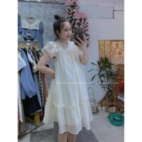 Váy Bầu Đầm Bầu babydoll Thời Trang Thiết Kế sát Nách Chất Voan Hai Lớp