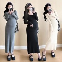 Váy Bầu Đầm Bầu LEN Body Dài A3154 CÓ SẴN