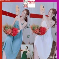 Váy Bầu Đầm Bầu Voan 2 Lớp Mùa Hè Dáng Suông Dài Hai Dây Maxi Dạo Phố, Đi Biển Freesize Từ 40-75kg HN0129 Mama Store99