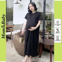 Váy Bầu Đầm Bầu Xếp Sóng [Hàng Loại 1] Voan Xốp Dự Tiệc Đi Làm Công Sở Mùa Hè M657 Mom and Baby