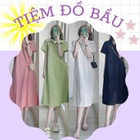 VÁY BẦU DÁNG XUÔNG V101 KIỂU DÁNG TRẺ TRUNG KẾT HỢP CỔ SƠ MI NĂNG ĐỘNG CHO MẸ