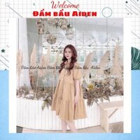 Váy bầu đẹp sơ mi dáng suông a babydoll chất thô đẹp màu trắng,be,đen