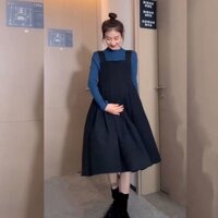 Váy Bầu Đẹp Thu Đông Công Sở Yếm Rời Không Kèm Áo