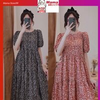 Váy Bầu Hoa Nhí,Dáng Dài Suông Xòe,Đầm Bầu Chất Voan,Tay Ngắn Xinh Xắn,Đáng Yêu V0036 Mama Store99