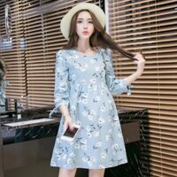 VÁY BẦU HOA THẮT EO
