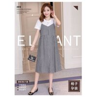 Váy Bầu Kẻ 2 Dây Liền Áo Mẫu Mới ( kèm ảnh thật )