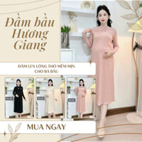 Váy bầu len 🔥 HÀNG CAO CẤP 🔥 Đầm len lông thỏ mềm mịn cho bà bầu