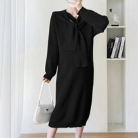 VÁY BẦU LEN MÙA ĐÔNG DÁNG DÀI CHẤT LEN DÀY DẶN ĐẸP DAMBAUXINH - 1611BKA