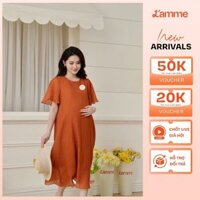 Váy bầu mát lạnh, đầm bầu dáng xuông ELVA, chất liệu Tơ 2 lớp phong cách Hàn Quốc nhẹ nhàng, phù hợp đi làm, đi chơi