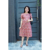 Váy bầu mùa hè tằm hoa nhí cực xinh - Đầm bầu dáng suông dự tiệc thiết kế TL Mom