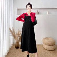 Váy bầu mùa thu đông hai dây dambauxinh-KK6 Váy bầu sét cặp rời không kèm áo