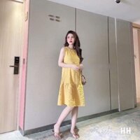 Váy bầu sát nách đũi xốp A44