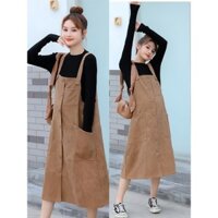 Váy Bầu set yếm + áo thu đông siêu xinh-Mặc dạo phố, đi chơi, du lịch, làm quà tặng