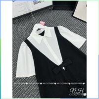 Váy Bầu Sơ Mi Cổ Đức Công Sở Thiết Kế Babydoll Sang Trọng Mặc Mát Cho Mùa Hè Cao Cấp JUMIVA