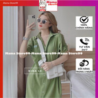 Váy Bầu Sơ Mi Mùa Hè Dáng Suông Dài. Đầm Bầu Công Sở Thiết Kế Dự Tiệc Thời Trang Lịch Sự Bigsize HN0261 Mama Store99