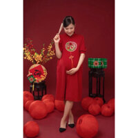 Váy Bầu Tết Cách Tân Cao Cấp Montihon | Đủ size 40-85kg