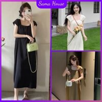 Vấy bầu Tết, Đầm bầu thời trang chất liệu dũi 3 màu HOT