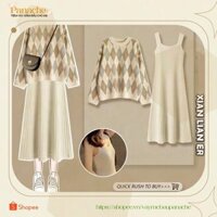 Váy bầu tết Set áo len bầu Hàn Quốc set đồ bầu mùa đông