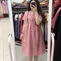 Váy bầu thêu hoa mặc được đến khi sinh( kèm ảnh khách mặc)