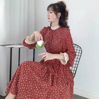 Váy bầu thu đông HOA NHÍ VINTAGE V259 (không bầu mặc cũng xinh)