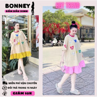 Váy bầu xinh, đầm bầu thời trang dáng babydoll thiết kế cộc tay, họa tiết icon siêu cute dễ thương cho mẹ bầu