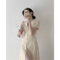 Váy be cổ vest cài khuy